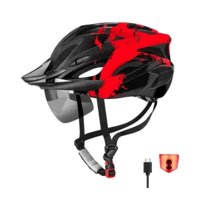 Ramokey casco ciclismo ligero luz LED gafas