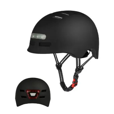selflove casco patinete electrico con luz frontal y trasera