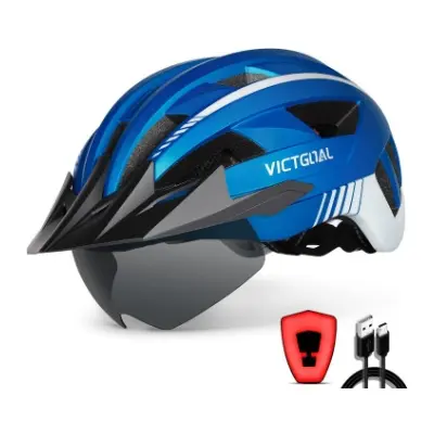 VICTGOAL Casco Bicicleta MTB con Gafas y visera 