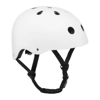 Casco infantil Lionelo Helmet de color blanco con correas ajustables